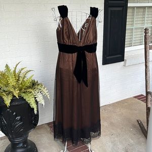 Kay Unger silk, velvet and lace dress with beading Sz 14
